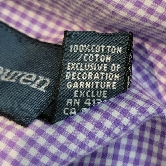 VINTAGE RALPH LAUREN MENS PURPLE STRIPED LONG SLEEVE BUTTONDOWN SIZE LARGE - EUC - Picture 7 of 7